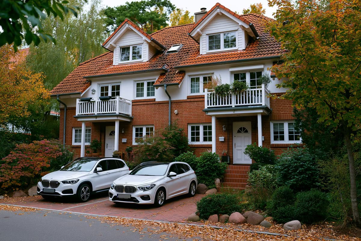 Una casa bifamiliare con due ingressi e balconi separati, situata in una via di periferia tedesca: la tipologia di immobile al centro del caso BGH.